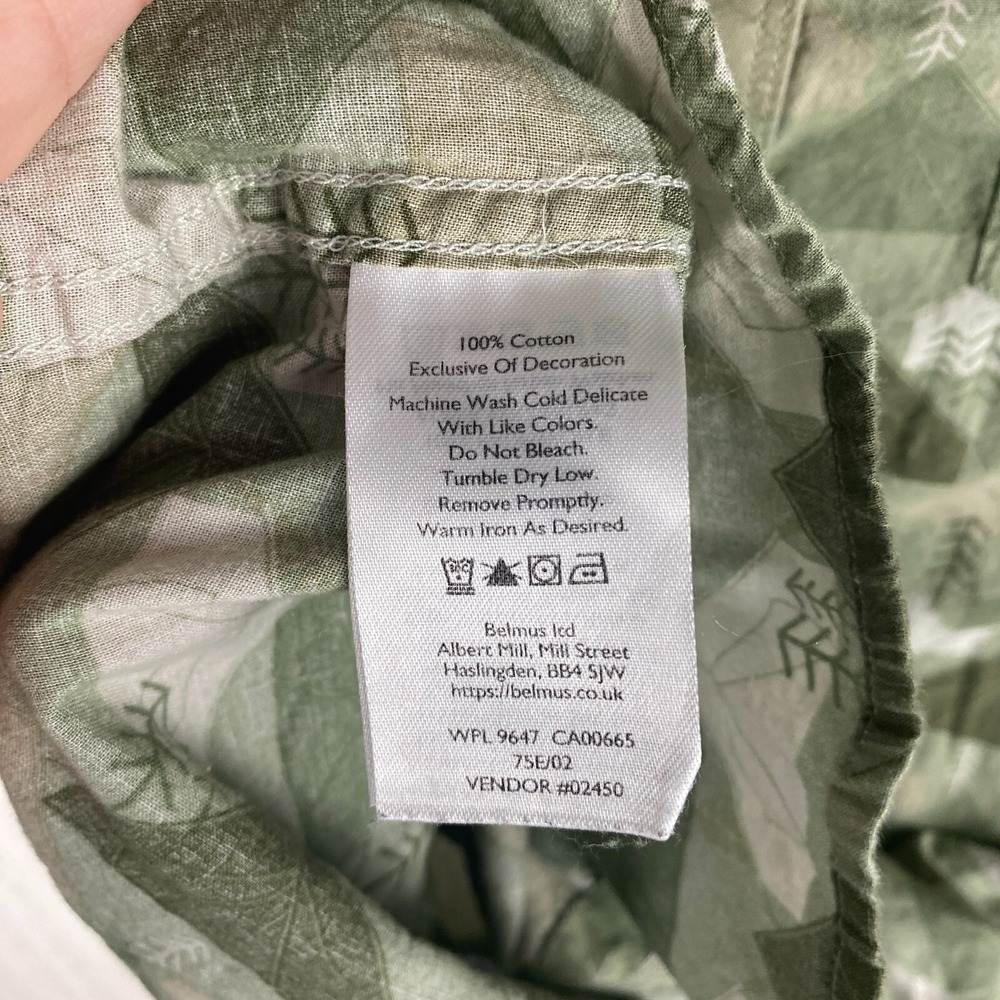 Eddie Bauer Mens Green Short Sleeve Baja Tent Print Button Down Shirt Size L - Picture 13 of 16